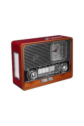 Mikado MDR-105BT Ahşap USB- TF Destekli Bluetooth FM-AM-SW 8 Band Klasik Radyo