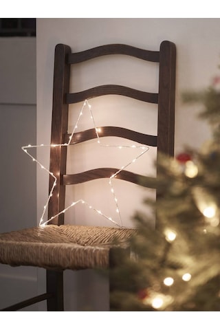 Dekoratif Pilli Ledli Metal Yıldız Led Işıkyılbaşı Süs Aydınlatma Günışığı