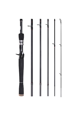 Folinda Kompakt Seyahat İçin 2.4m 6 Bölümlü Karbon Fiber Casting Kamış, Hafif Ve Dayanıklı, Taşıma Çantasıyla