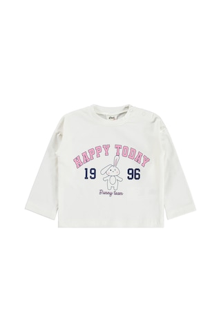 Civil Baby Happy Today Baskılı 6-18 Ay Sweatshirt - Ekru