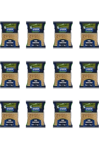 Yazar Yeşil Mercimek 12 x 1 KG