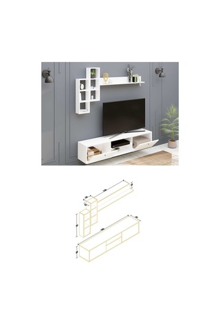 Decormet Eclipse Tv Ünitesi Beyaz Çok Renkli