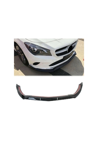 Mercedes Cla W117 Ön Tampon Altı Lip Plastik Kulaklı Parlak Siyah