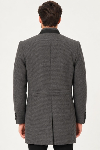 Plt9367 Dewberry Erkek Palto-düz Gri-2