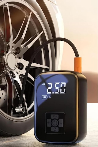 Taşınabilir 150 Psı 3600mah Kablosuz Şarjlı Dijital Hava Kompresörü Lastik Pompası