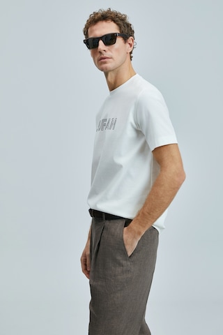 Lufian Thınk Modern Grafik T- Shirt Kırık Beyaz Kırık Beyaz 111020240100510 KIRIK BEYAZ