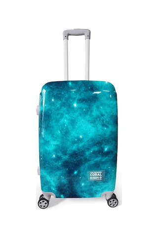 Coral High Renkli Desenli Pc Orta Boy Valiz 60cm 16832 Yeşil