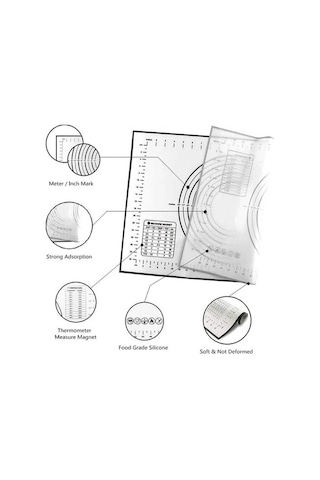 Novahub Kırmızı Fiberglas Silikon Pişirme Mat, 80x60cm, Yoğurma Pedi, Yapışmaz, Haddeleme Hamur Mat, Mutfak Pasta Sayfası