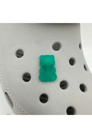 Crocs Terlik Süsü Ve Aksesuarı , Çanta Süsü Jibbitz Hribo Ayıcık Şeffaf Alt 05 Görsel Figür Aksesuar Yeşil
