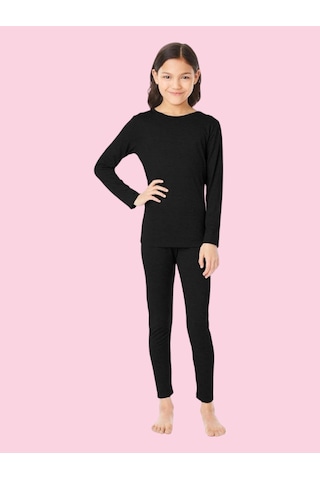 Tezzgelsin Kız Çocuk Termal Alt Üst İçlik Takımı Siyah