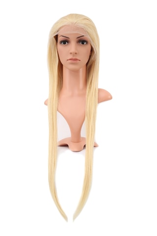 Gerçek Front Lace Düz Platin Tül Peruk - 85-90cm