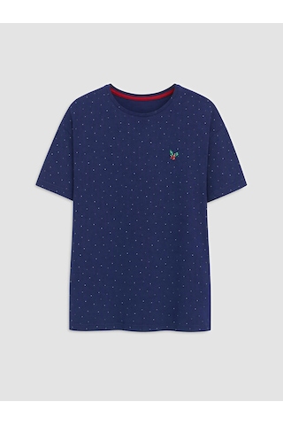 Lcw Dream Lacivert Bisiklet Yaka Puantiyeli Kadın Pijama Üstü