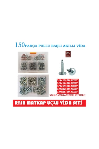 Vida Seti 150 Parça Matkap Uçlu -Pullu Başlı Akıllı Vida Seti