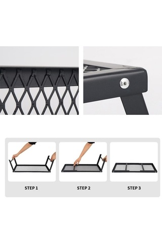 Dancemonkey Kamp Hafif Su Geçirmez Katlanır Seyahat Taşınabilir Barbekü Masası Siyah