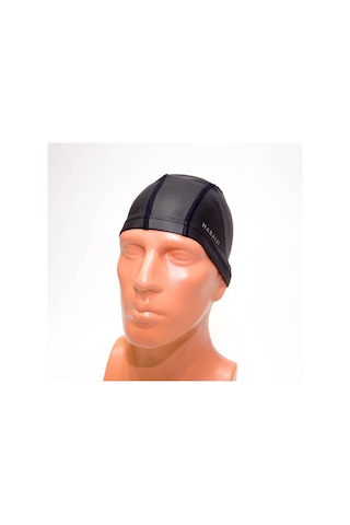 Silikon Kaplamalı Kumaş Yüzücü Bonesi Siyah Yetişkin/çocuk Nabaiji Meridyendukkan Siyah