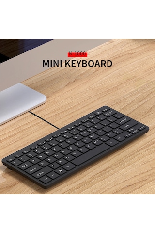 Maiyame K-1000 Mini Klavye 78 Tuşlu Mini Klavye Usb İle Çalışan Kablolu Klavye Çikolata Klavye Taş Klavye