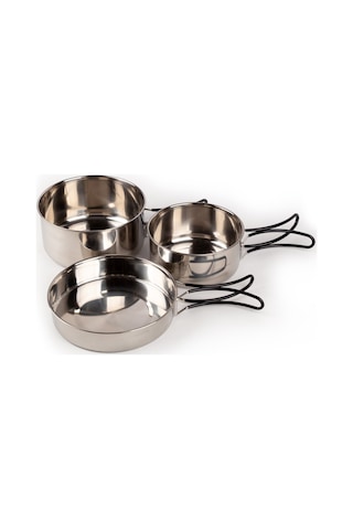 Evolite Evercamp 2-3 Kişilik Çelik Tencere Seti Gri