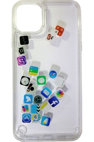 Teknomoda iPhone Uyumlu 11 Kilif Simli Sulu Ios Menü Ikon Silikon 537097933