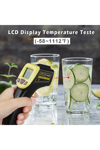 Moveevo Endüstriyel Enstrüman: Gm320s Entegre Termometre -50 C/+600 C Aralığında Sıcaklık Ölçümü, Plastik Yapı, Sarı Renk