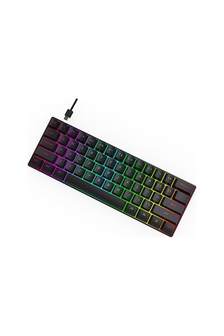 Oem G61 Mini Rgb 61 Tuşlu Ergonomik Mekanik Mini Kablolu Oyuncu Klavyesi %60 Usb Arabirimli Blue Switch