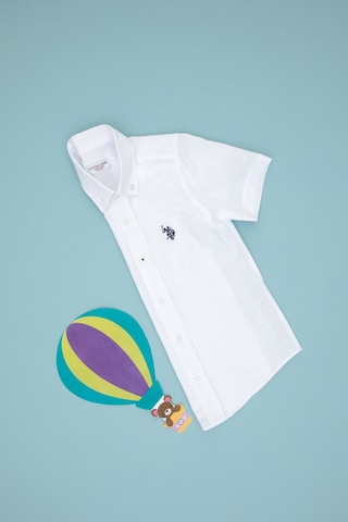 U.s. Polo Assn. Erkek Çocuk Beyaz Gömlek Kısa Kollu 50306567-vr013 Beyaz