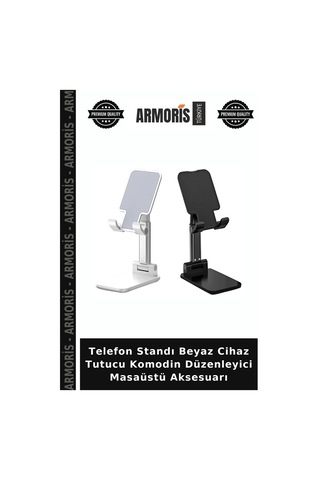 Telefon Standı Beyaz Cihaz Tutucu Komodin Düzenleyici Masaüstü Aksesuarı