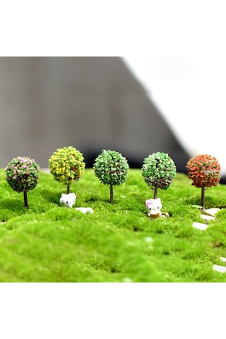 Sones 3 Adet Yapay Ağaç Minyatür Bahçe Ev Dekorasyonu, Rastgele Renk Teslimatı