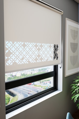 Auralight Lazer Kesim Mat Stor Perde, Lazer Kesimli Klasik Serisi, C-131001 Beyaz Renk