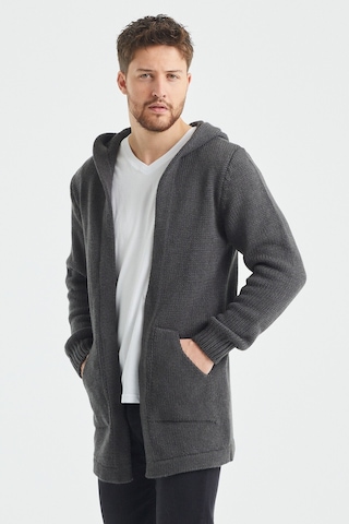 Tarz Cool Erkek Füme Desenli Triko Hırka- Hrk8085r01s Füme