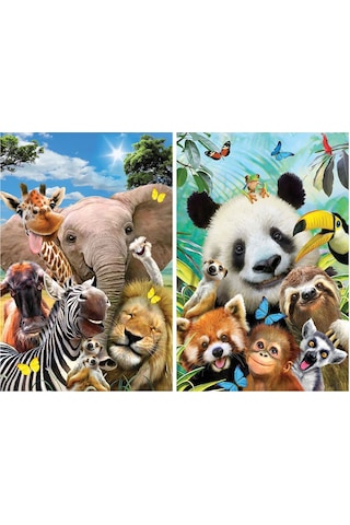 Prime 3d Afrika Hayvanları Ve Hayvanlar Alemi Selfie İkili Puzzle 200 Parça 10237