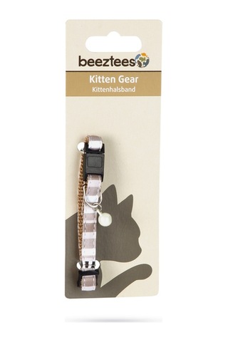 Hnrlıshp Beeztees Yavru Kedi Boyun Tasması, Zilli, Bej, 16-32cm
