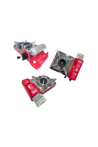 Tekli Mini Portatif Kamp Ocağı Plastik Çantalı Kırmızı Ck-506 Kırmızı