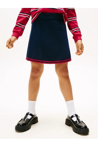 Tommy Hilfiger Varsıty Knıtted Skır, C1g Lacivert Kız Çocuk Etek