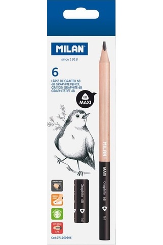 Milan 71260606 Graphıte 6b Üçgen Maxı Kurşun Kalem - 6 Adet