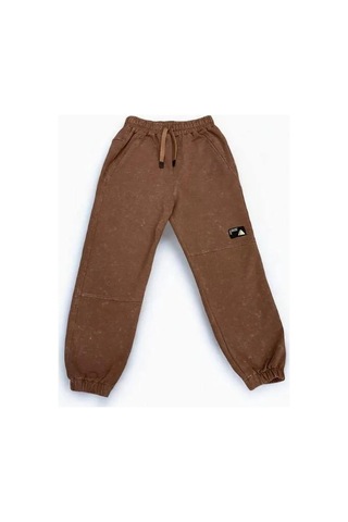 Erkek Çocuk Batik Desenli Beli Paçası Lastikli Eşofman Alt-14699 Kahverengi