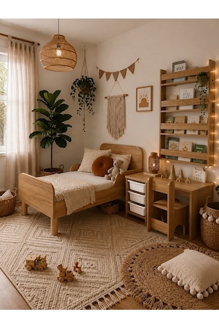 Montessorı Cocuk Odası Beyaz Tamamı Mdf Beyaz - Kahverengi