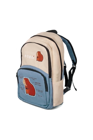 Sincap Baskılı Çocuk Unisex Krem Bebe Mavisi Sırt Çantası Pwcnt015 Krem Bebe Mavisi