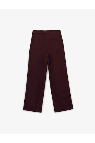 Koton Cepli Pile Detaylı Kumaş Palazzo Bordo Kadın Pantolon 6wak40046pw Bordo