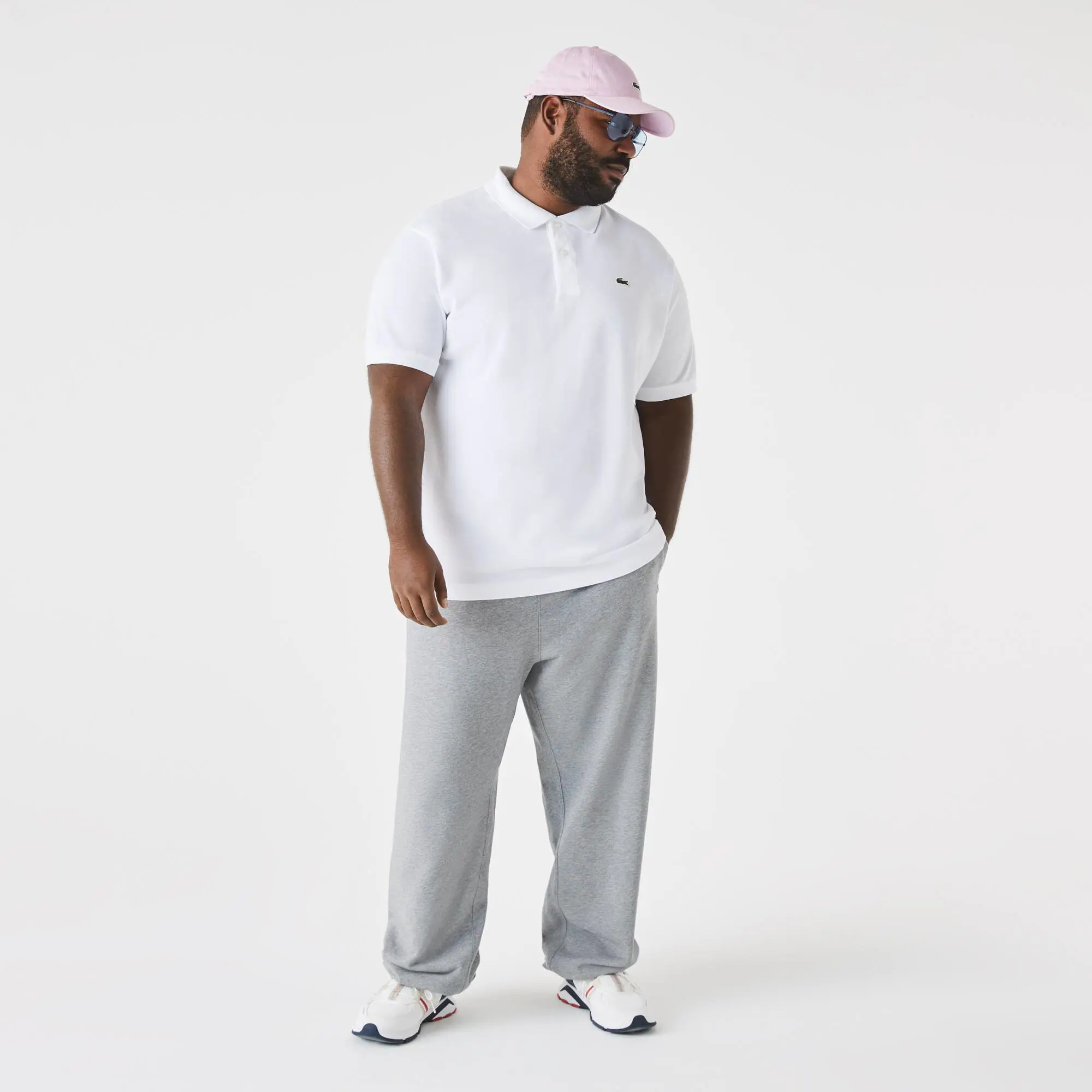 Lacoste Geniş Beden Erkek Polo T-shirt Beyaz