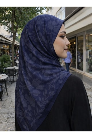 Mavi İpek Lacivert Serisi Soft Pamuk Şal D3 Lacivert