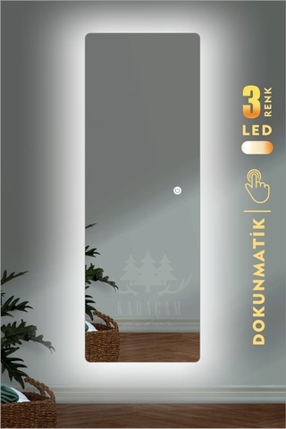 Led Işıklı 160 X 54 Cm Boy Aynası Beyaz Led Işıklı 160 X 54 Cm Boy Aynası Beyaz