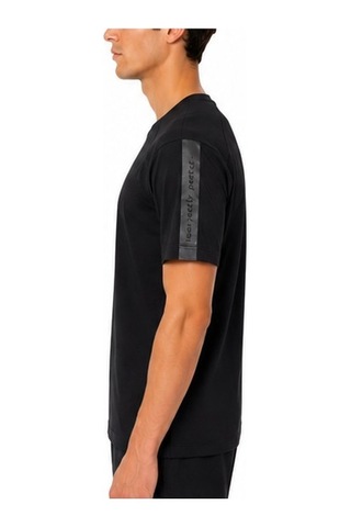 Tommy Life Basic Erkek Tshirt Bisiklet Yaka Kol Detaylı Siyah 88447