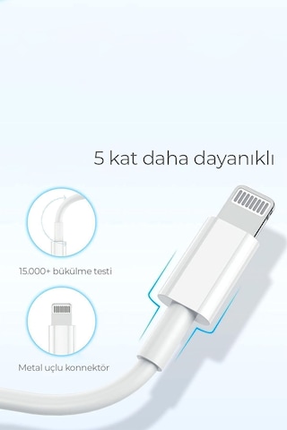 Abatech Lightning To Usb Type C 20w Hızlı Şarj Apple Uyumlu iPhone Data Kablosu Beyaz