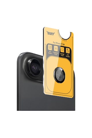 Buff Apple Uyumlu iPhone 17 Air Metal Kamera Lens Koruyucu Black Siyah