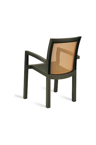 Papatya Vira Koltuk - Plastik Bahçe Balkon Koltuğu Kahverengi