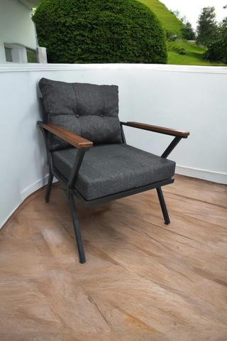 Pilocca Demonte Metal Tekli Bahçe Mobilyası, Antrasit, 60x60 Cm Antrasit