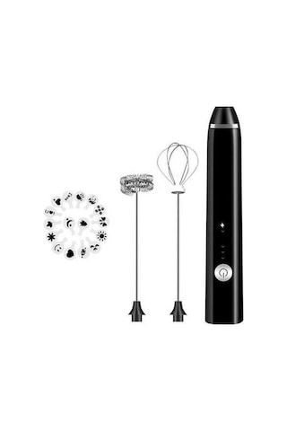 Fastbuy Şarj Edilebilir Elektrikli Süt Köpürtücü 3 Hızlı Sıcak Soğut Köpük Makinesi Siyah Siyah