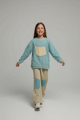 Aden Kids Unisex Çocuk %100 Pamuk Alt Üst Takım Açık Yeşil