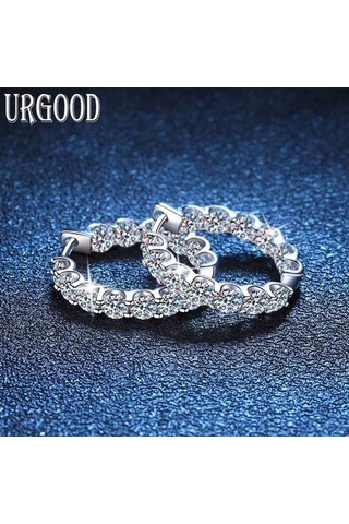 Novahub 925 Ayar Gümüş Mozanit Küpe - 2.6 Karat D Renk Zirkon, Gra Sertifikalı Kadın Takı Gümüş