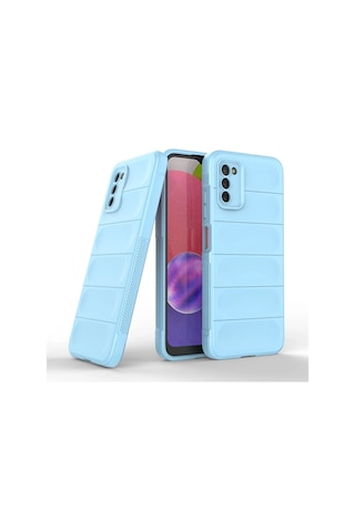 Gld-spt- Newface Samsung Uyumlu Galaxy A03s Kılıf Optimum Silikon - Sky Blue